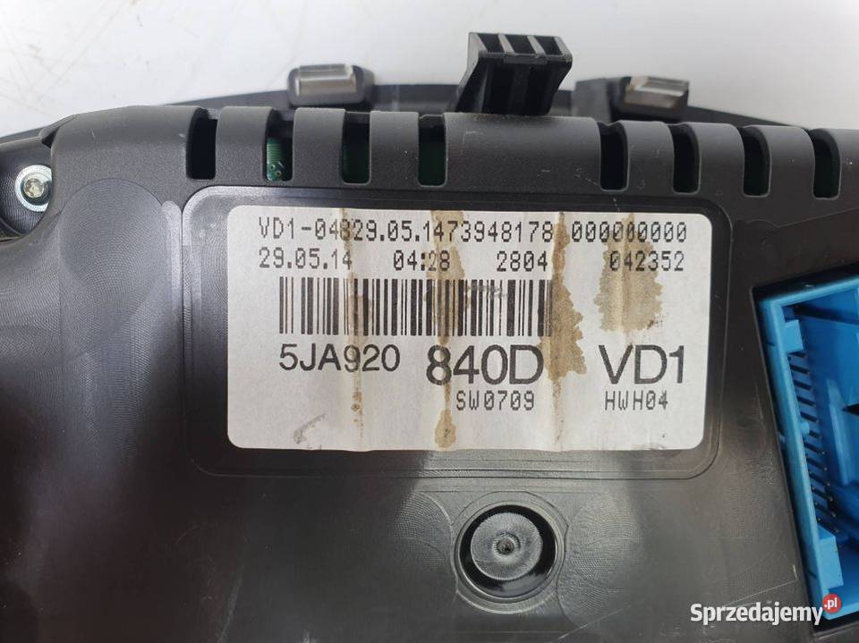 LICZNIK ZEGAR SKODA RAPID 5JA920840D Pozostałe Lipno sprzedam