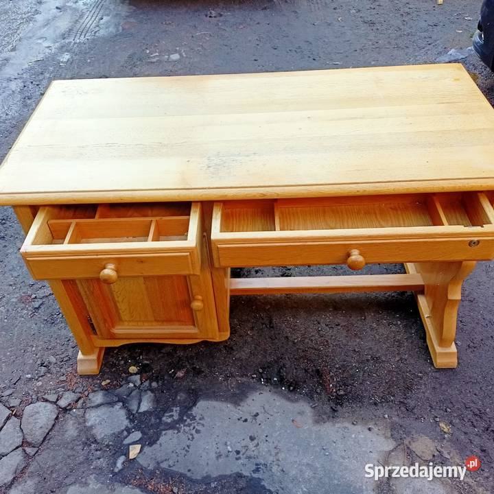 Biurko Drewniane Masywne Uniwersalne Prawe lewe śląskie Zabrze sprzedam