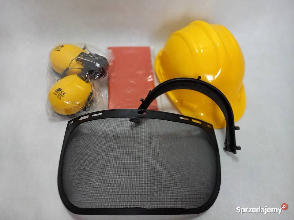 Kask maska osłona twarzy siatka nauszniki do Pomiechówek