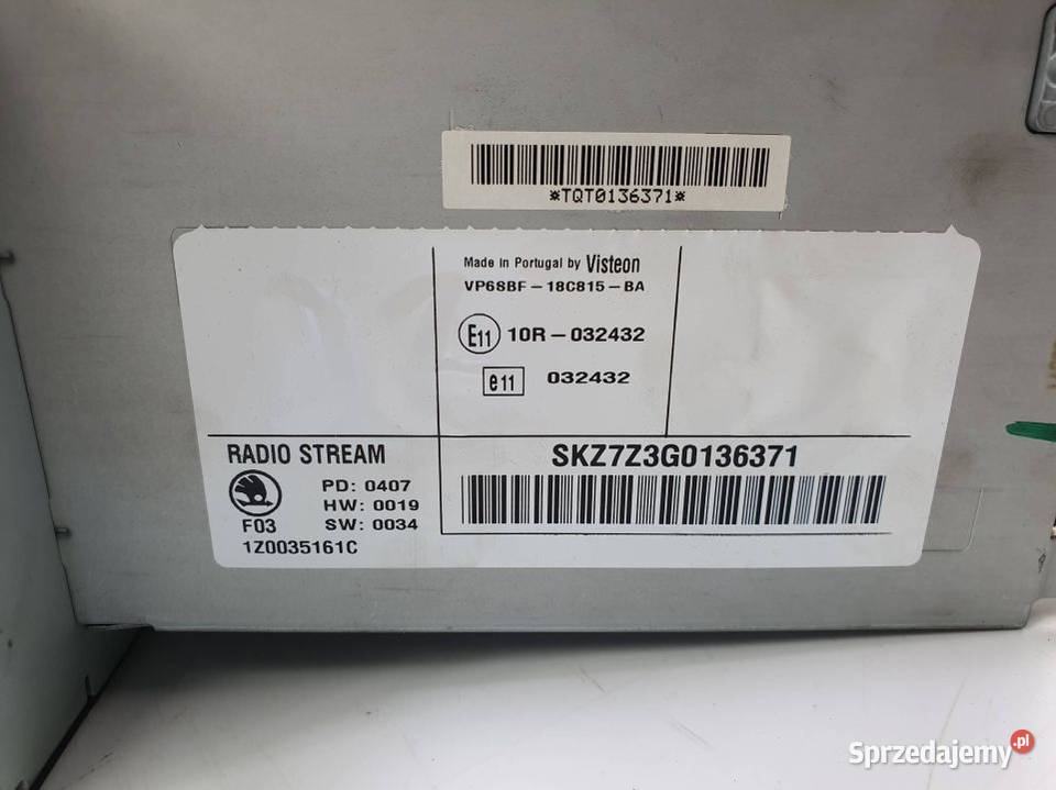 RADIO SKODA OCTAVIA II RS 1Z0035161C Lipno sprzedam