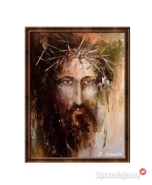 Kowalik W cierniowej koronie Jezus 30x40 obraz Warszawa