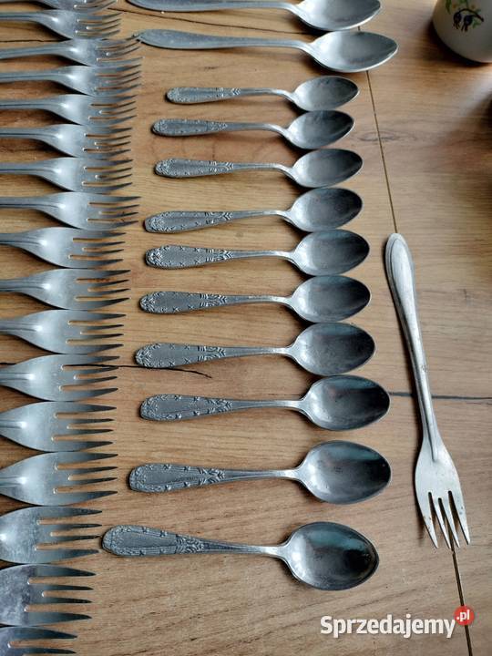 Łyżki widelce łyżeczki aluminiowe prl zachodniopomorskie Choszczno sprzedam