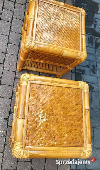 Stoliki nocne 2 sztuki bambus ratan Opole