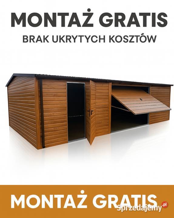 Garaż Blaszany 8x5m Dach Dwuspadowy Złoty Dąb