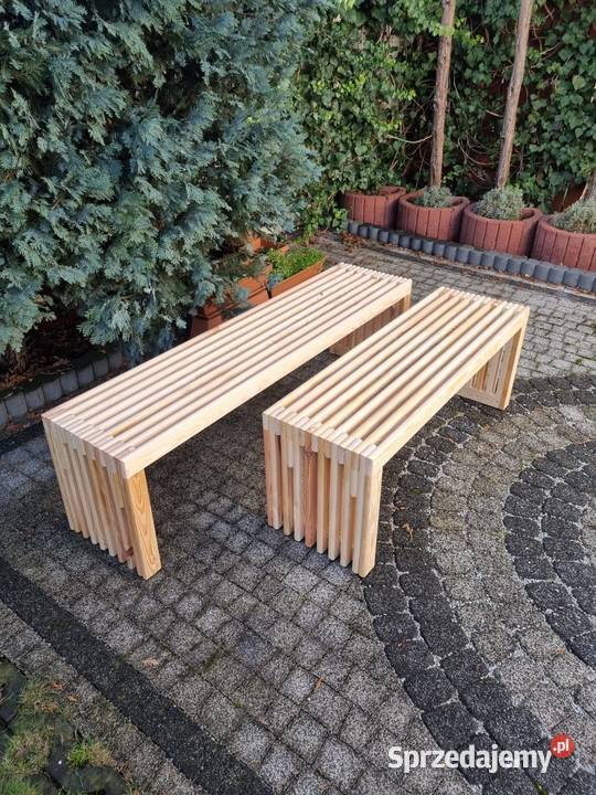 Ławka lamelowa drewniana ławka ogrodowa drewno śląskie