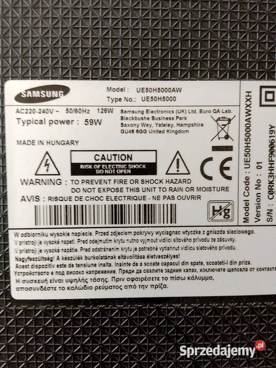 Telewizor 50 Samsung uszkodzony Zamość sprzedam