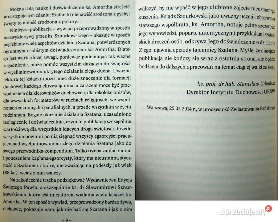 Ks Gabriele Amorth Spotkałem Szatana Lublin sprzedam