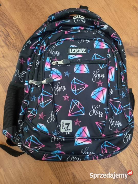 Plecak szkolny LOOZZ czarny w diamenty