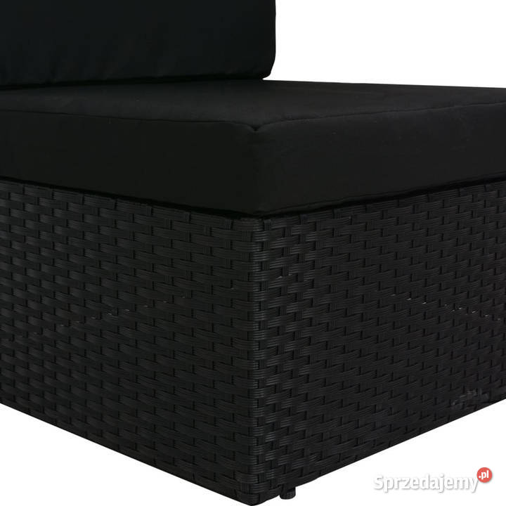 Sofa modułowa 2osobowa rattan PE czarna WM49505