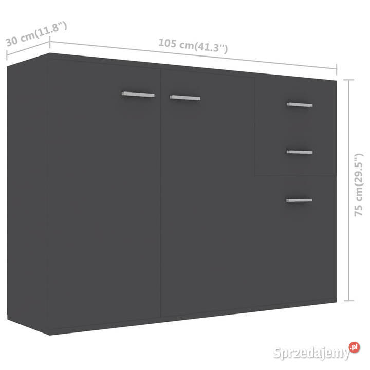 Szafka szara 105x30x75 materiał drewnopochodny Warszawa
