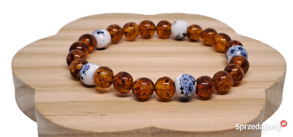 Bransoletka z bursztynu bursztyn bałtycki kulka Warszawa sprzedam