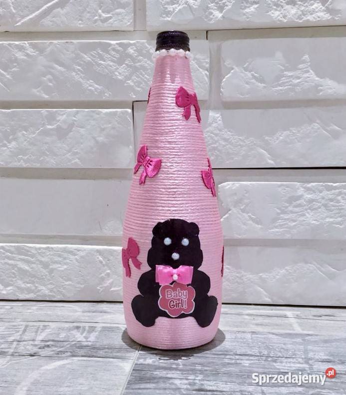 Butelka ręcznie zdobiona Baby Girl 750 ml Baby Katowice sprzedam