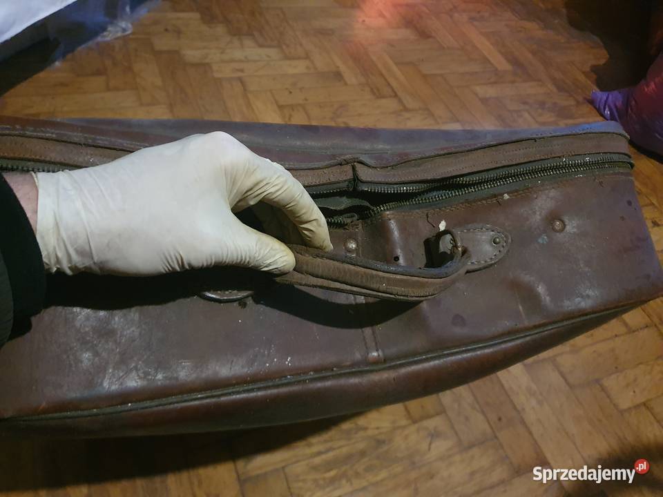 Walizka stara duża skórzana vintage Warszawa
