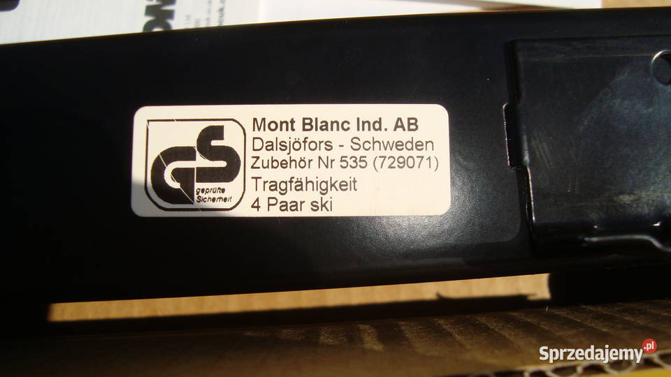 Bagażnik nowy Mont Blanc do przewożenia nart do Warszawa