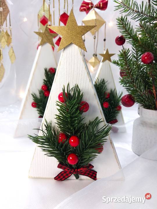 Ręcznie robione choinki z drewna dekoracja Boże Narodzenie Wrocław