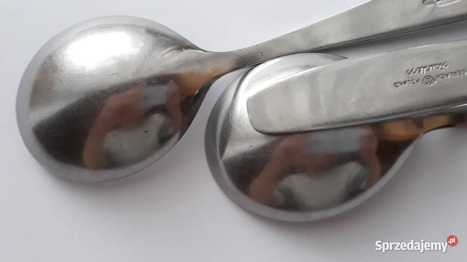 Łyżki do bulionu 3 wz PASECZKI PASKI sztućce PRL Sztućce Dąbrowa Górnicza