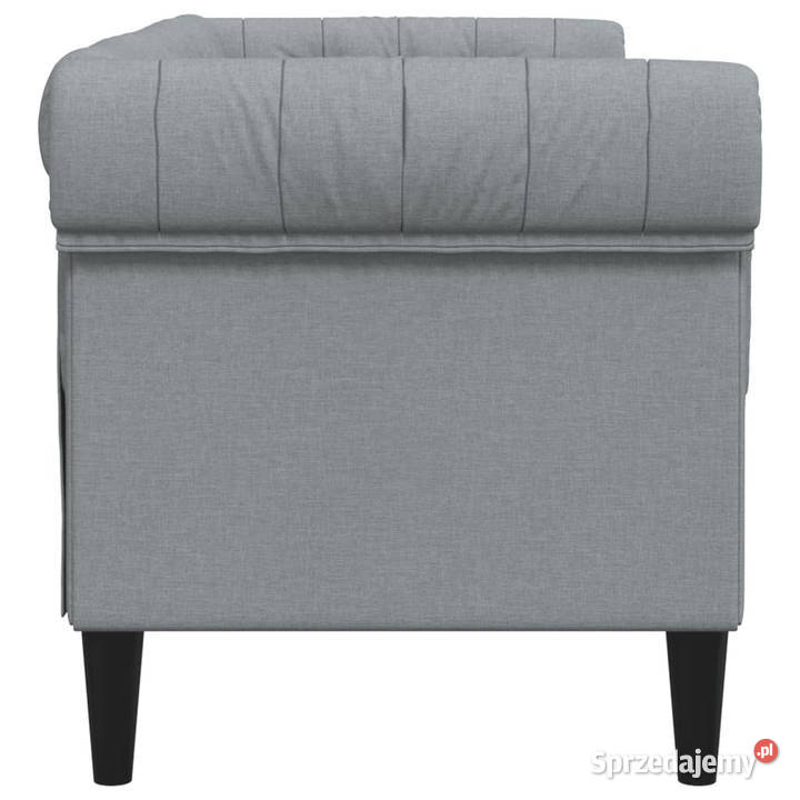 Sofa Chesterfield dwuosobowa jasnoszara obita mazowieckie Warszawa