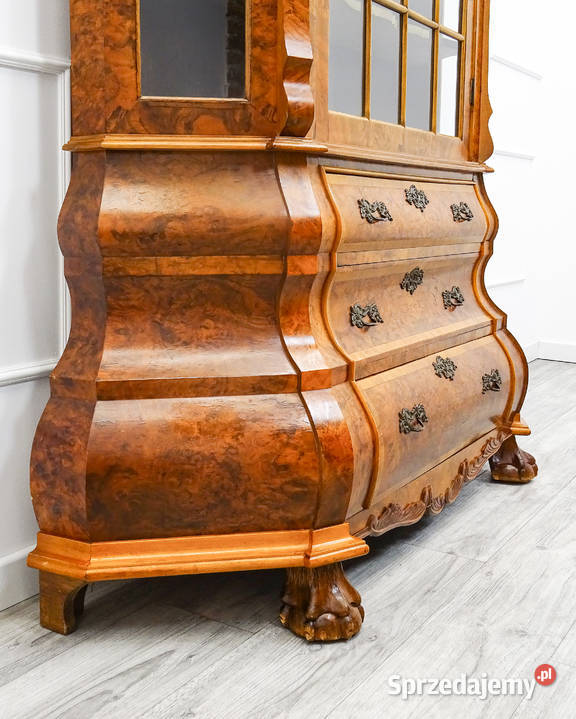 Stylowa Solidna Wysoka WITRYNA szuflady ORZECH wielkopolskie