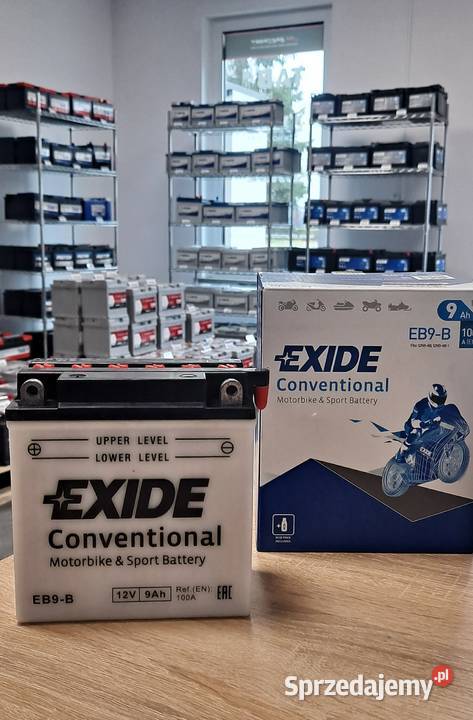 Akumulator moto EXIDE EB9B YB9B 12V 9Ah 100A L Części i akcesoria motocyklowe