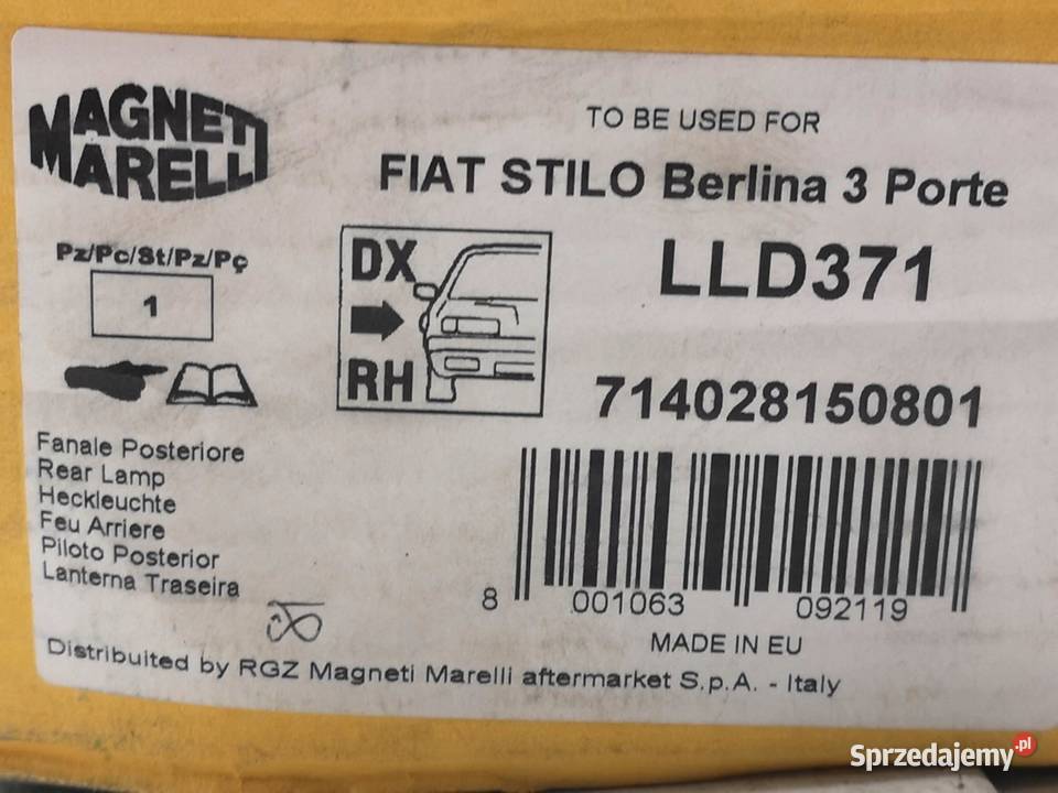 LAMPA PRAWY TYŁ FIAT STILO 20012007 NOWA MAGNETI