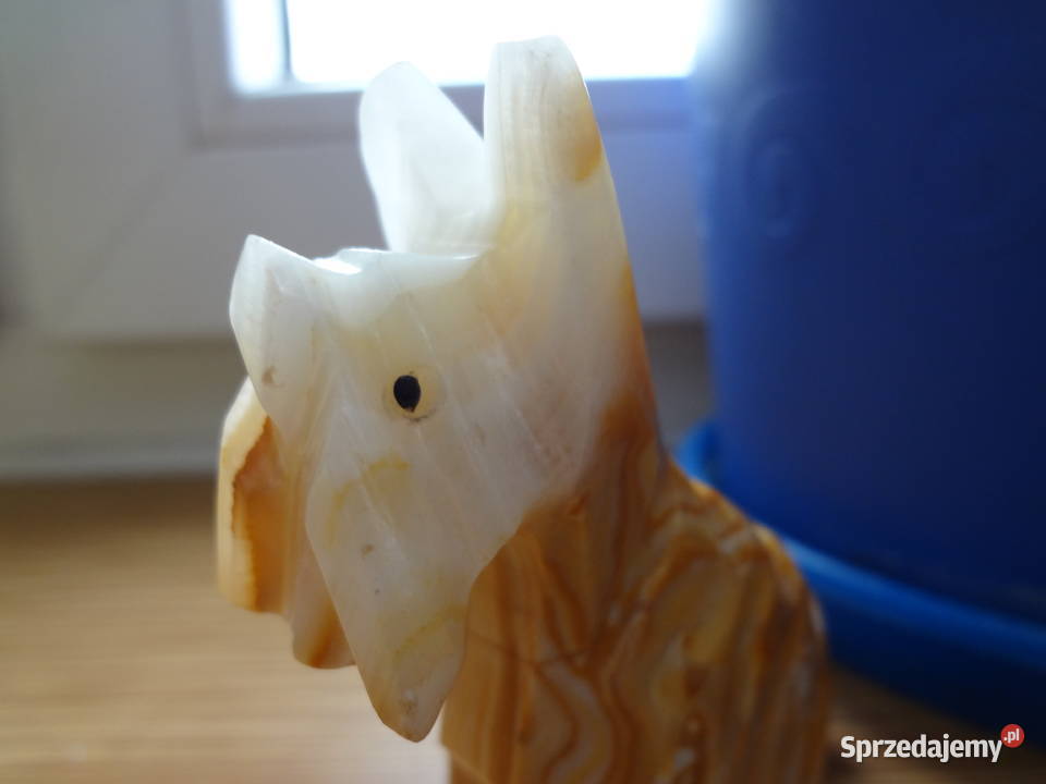 Terier piesek ozdoba z onyksu mały piesek Pozostałe Wrocław sprzedam