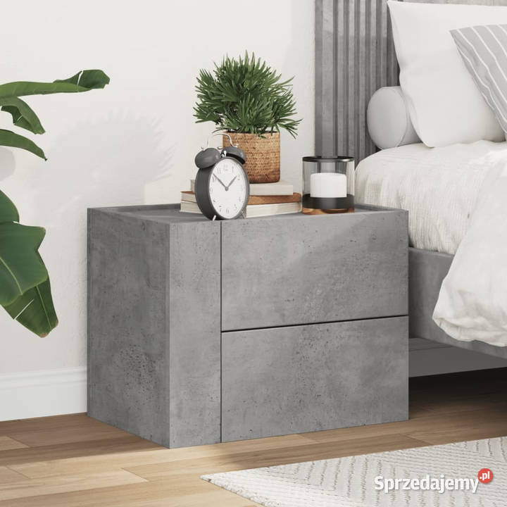 Wisząca szafka nocna szarość betonu 45x30x35