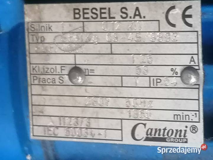 reduktor Janpa MS03 z silnikiem Besel o12kW do łódzkie Piotrków Trybunalski
