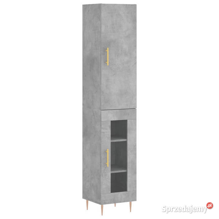 Wysoka szafka szarość betonu 345x34x180 Pozostałe Warszawa