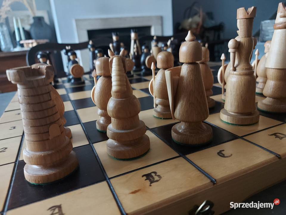 Wielkie szachy drewniane 56x56 Sosnowiec sprzedam