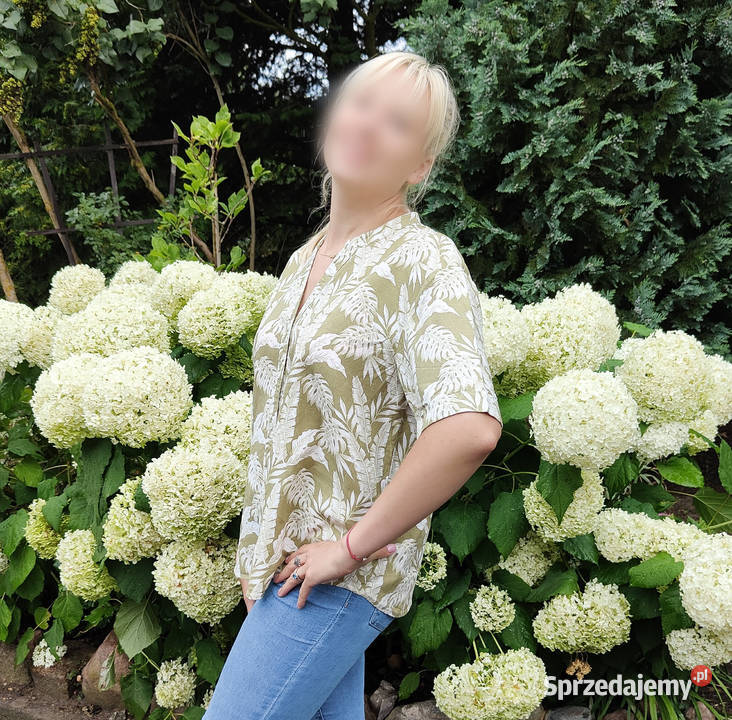 Letnia koszula Cream 38 M len wiskoza lato Bluzki i koszule zachodniopomorskie