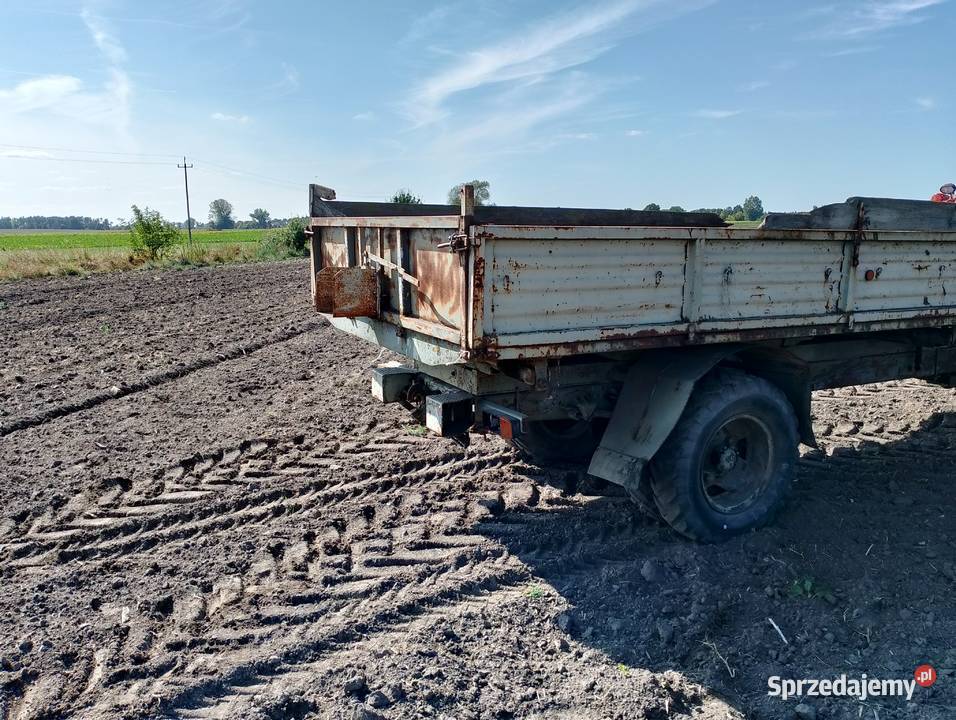 Przyczepa wywrotka jednoosiowa tandem 6t tył nieuszkodzony Gniezno