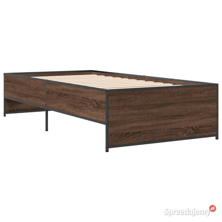 Rama łóżka brązowy dąb materiał drewnopochodny 78cm