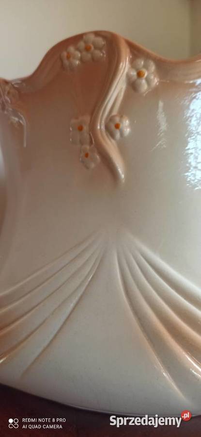 Doniczka porcelana Sygnowana Beż z kolorem ecr Gdańsk