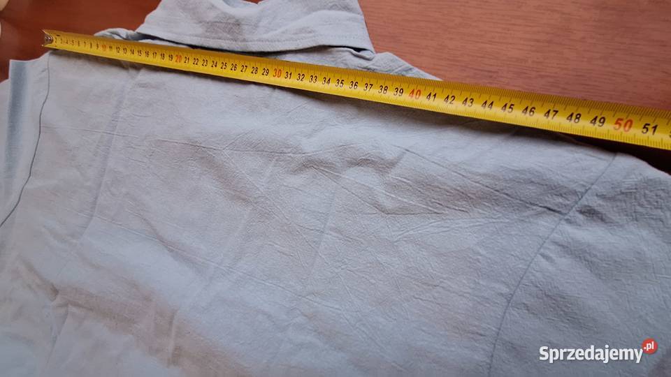 Męska lniana koszula blue casual henley krótki Legionowo sprzedam