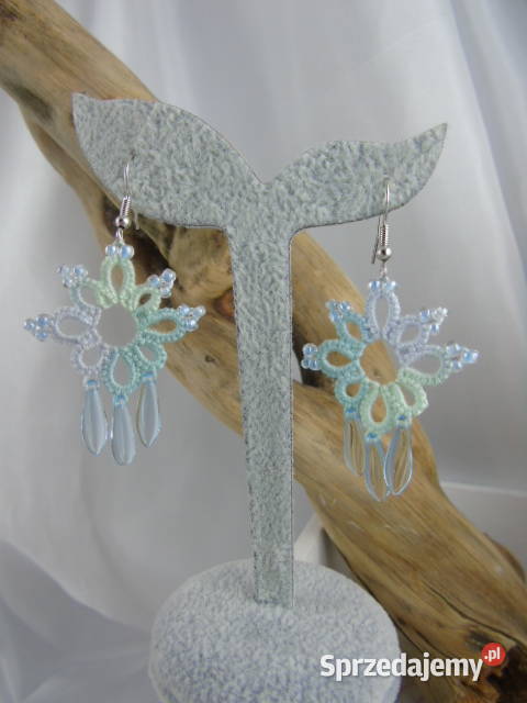 Kolczyki frywolitkowe różne wzory i kolory małopolskie Wiśniowa