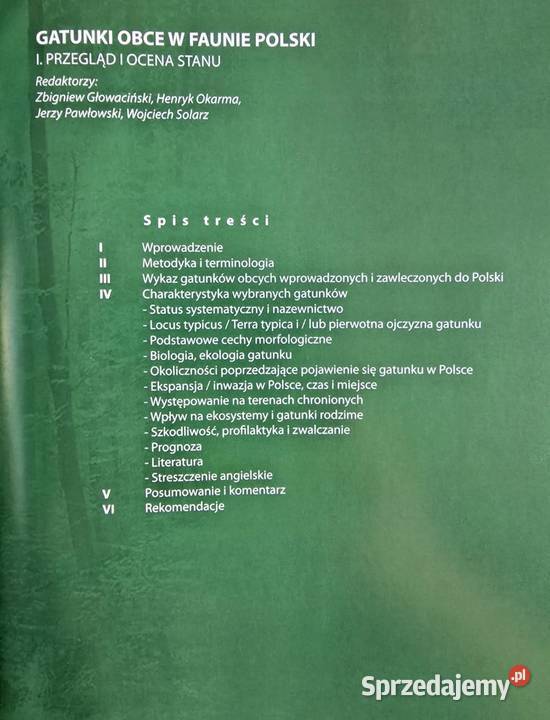 Gatunki obce w faunie Polski Instytut Ochrony Koszalin
