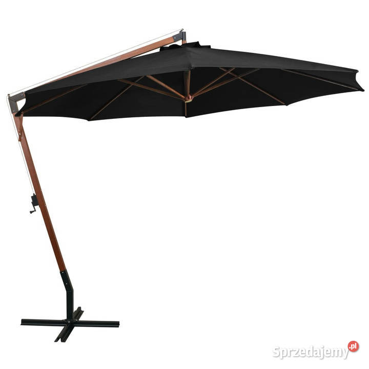 Parasol ogrodowy wiszący jodłowy słupek czarny Warszawa