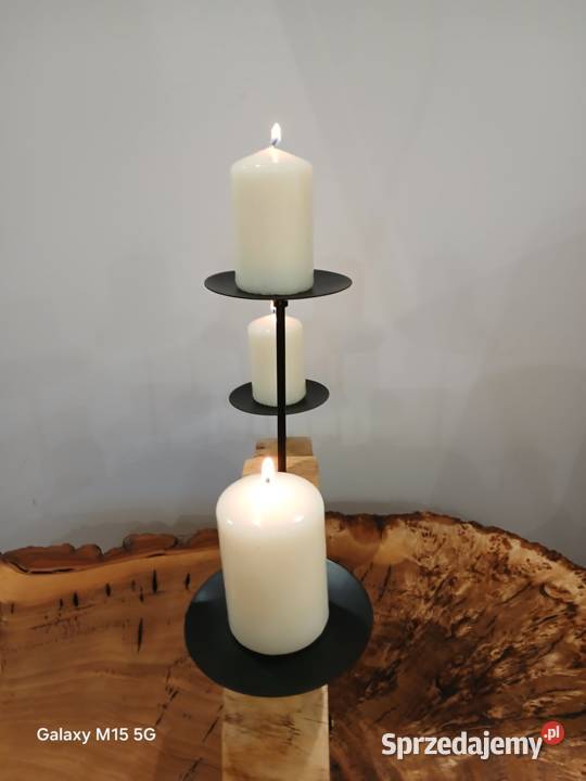 Świecznik z plastra akacji z sową małopolskie