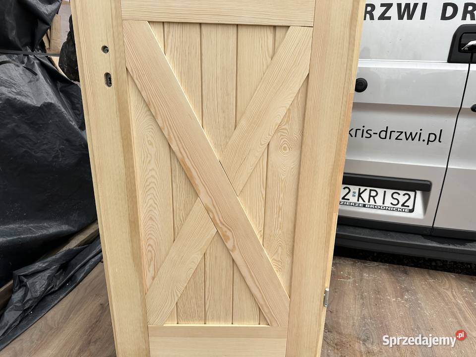 Drzwi ręki 78x205 prawe sosnowe drewniane kujawsko-pomorskie Brodnica sprzedam