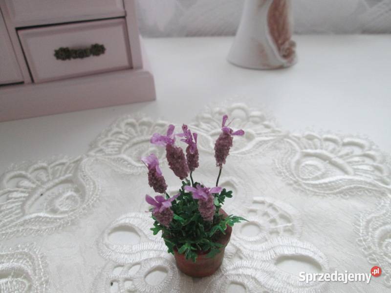 Akcesoria do domku lalek kwiat lawendy miniatury Bogatynia