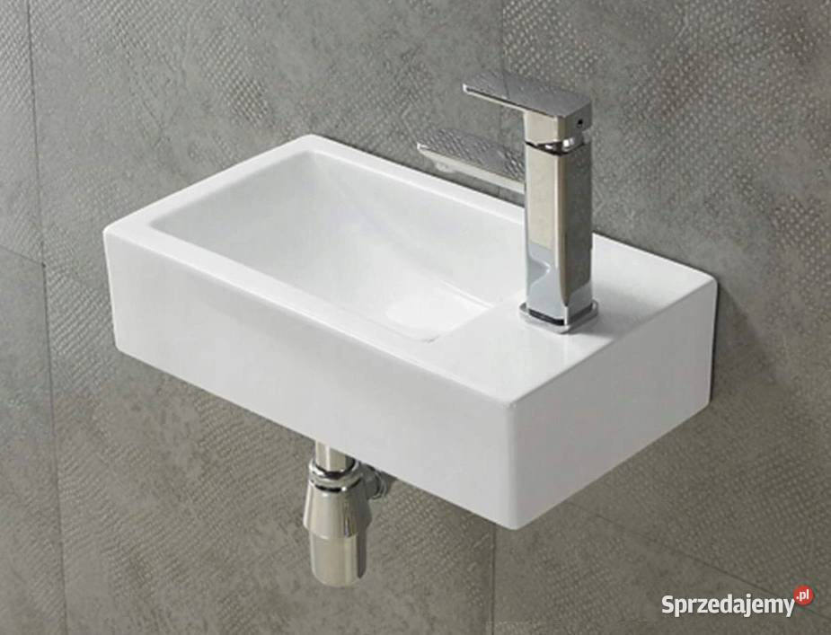 UMYWALKA NABLATOWA ŚCIENNA 40x20 ceramiczna Akcesoria łazienkowe Choroszcz