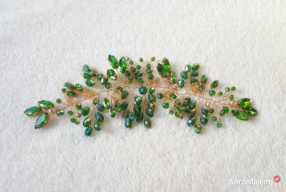 Ozdoba do włosów opaska koraliki ślub wesele Diademy i ozdoby ślubne Szczecin