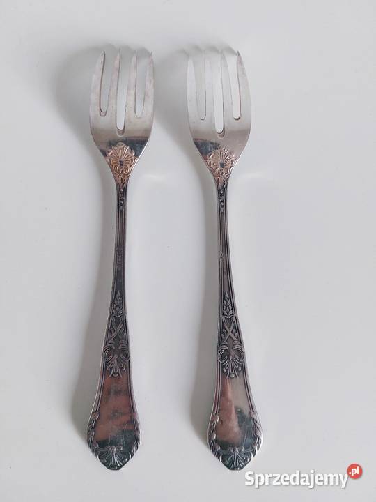 Hefra 2 widelce do ryb posrebrzane wzór romański Poznań