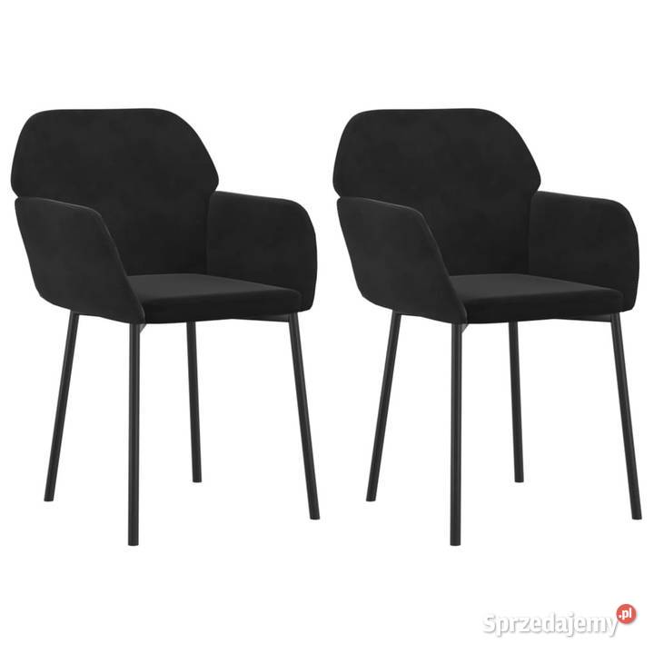 Krzesła stołowe 2 czarne obite aksamitem Krzesła mazowieckie Warszawa