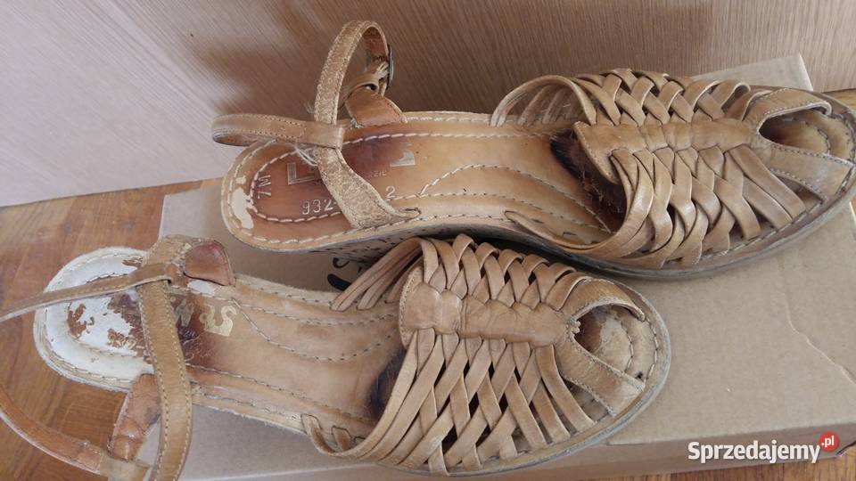 Sandałkisandały skórzane na koturnie Damskie Łódź