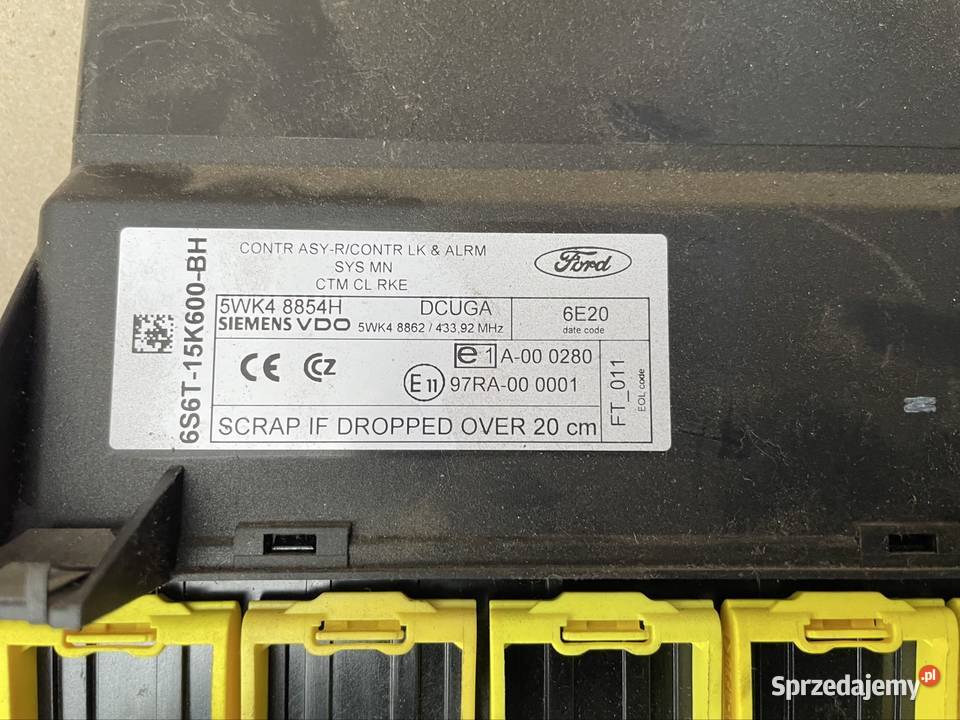 6S6T15K600BH moduł komfortu Ford fiesta mk6 lift Rok produkcji 2007 Szczecin