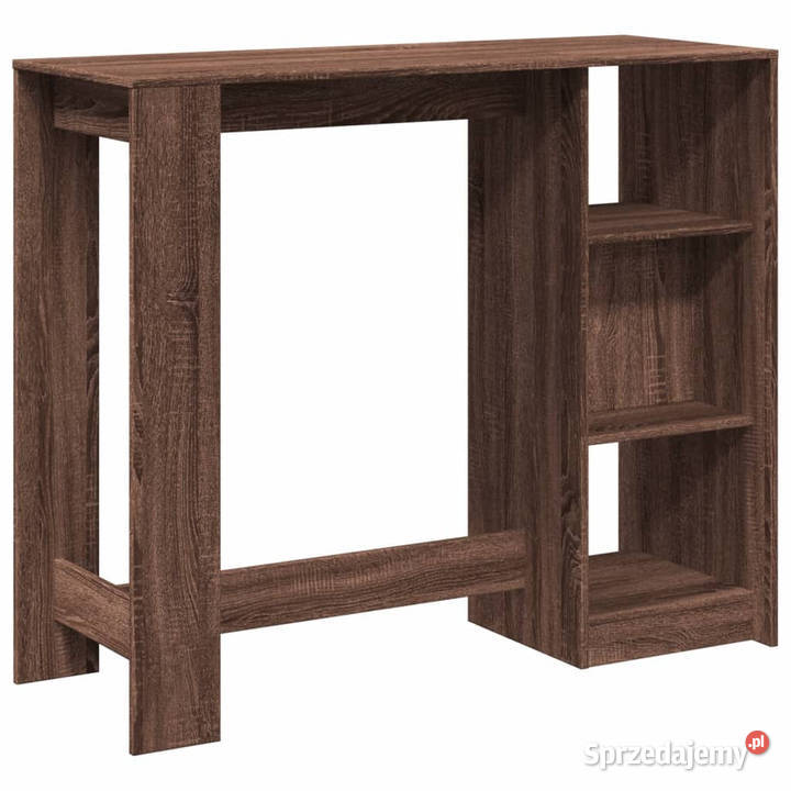 Stolik barowy z regałem brązowy dąb 124x46x1035 mazowieckie