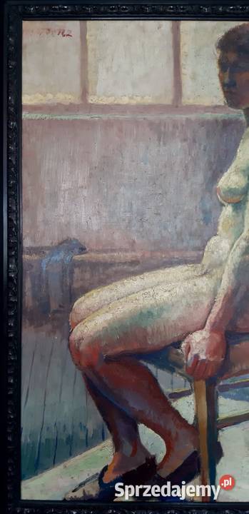 Jerzy Fedkowicz AKT siedzący kobiety olej 87x114 Opole