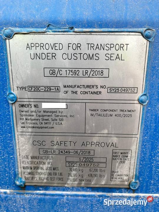 20DV KONTENER 6 METROWY NOWY NIEBIESKI pomorskie Gdynia