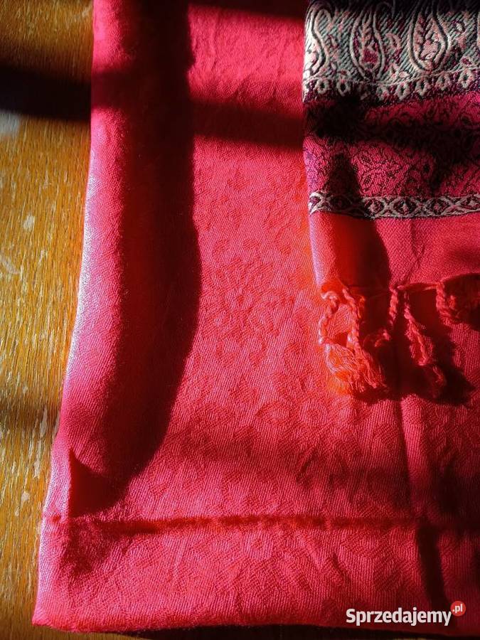 WySzal karminowy204x71 kaszmir i jedwab Tczew
